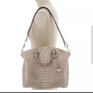 BRAHMIN LG Duxbury Satchel Crocodile-Embossed Women's Tote Purse Bag